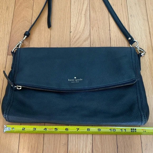 Kate Spade Black Soft Leather Adjustable Strap Crossbody Shoulder Handbag - Picture 13 of 16